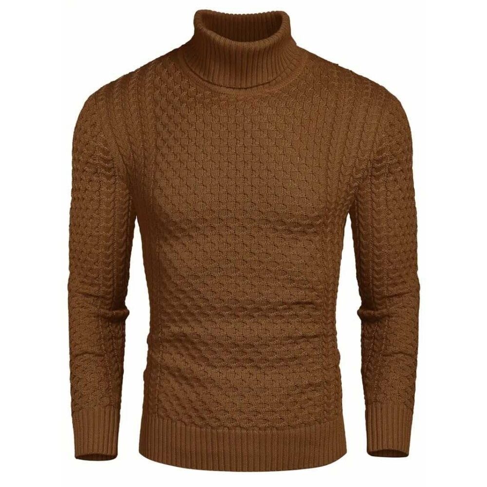 Men's Solid Color Knit Textured Sweater