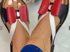 Women's Colorful Bow Accent Sandals – Comfortable Open-Toe Summer Shoes for Casual Wear 2025 - TheIslandCowGirl