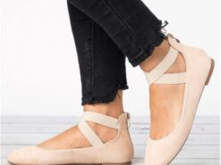 Women's Flats Plus Size Comfort Shoes Daily Solid Colored Summer Flat Heel Round Toe Elegant Casual Walking Faux Leather Elastic Band Black Yellow Bro - TheIslandCowGirl