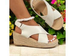 Black Espadrille Wedge Sandals for Women – Stylish Cross-Strap Design, Comfortable Summer Footwear, Perfect for Beach and Casual Outings 2025 - TheIslandCowGirl
