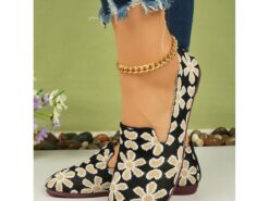 Women's Breathable Black Floral Slip-On Barefoot Flats with Soft Sole - Perfect for Everyday Wear 2025 - TheIslandCowGirl