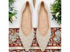 Women's Rhinestone Embellished Pointed Toe Flats - Elegant Slip-On Ballet Shoes for Weddings and Special Occasions 2025 - TheIslandCowGirl