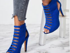 Women's Blue Strappy High Heel Sandals - Open-Toe Stiletto Heels for Parties and Special Occasions 2025 - TheIslandCowGirl
