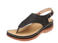 Women's T-Strap Wedge Sandals, Casual Open Toe Boho Flip Flops with Adjustable Buckle - Perfect for Summer Beach and Daily Wear 2025 - TheIslandCowGirl