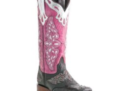 Women's Pink and Black Faux Leather Western Cowboy Boots with Intricate Embroidery - Knee-High Rodeo Boots for Country and Festival Wear 2025 - TheIslandCowGirl
