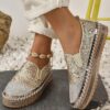 Women's Glitter Slip-On Loafers – Sparkly Rhinestone Embellished Platform Shoes for Casual Wear and Summer Outings 2025 - TheIslandCowGirl