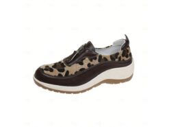 Women's Leopard Print Slip-On Walking Shoes - Comfortable, Lightweight Sneakers with Arch Support for Casual Wear 2025 - TheIslandCowGirl