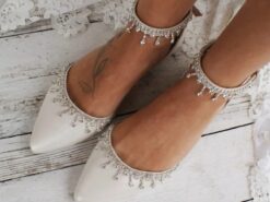 Women's Wedding Shoes Bridal Bridesmaid Shoes Casual Daily Wedding Flats Bling Sparkling Solid Color Rhinestone Glitter Flat Heel Shoes Wedding Party - TheIslandCowGirl
