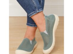 Women's Green Lightweight Breathable Mesh Slip-On Shoes – Casual Walking Shoes for Travel, Outdoor Activities and Everyday Comfort 2025 - TheIslandCowGirl