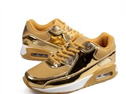 Women's Gold Metallic Running Shoes with Air Cushion Sole for Sports and Fashion 2025 - TheIslandCowGirl