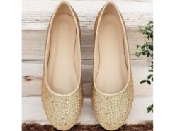 Women's Gold Glitter Ballet Flats with Pointed Toe | Perfect for Wedding, Parties and Special Occasions 2025 - TheIslandCowGirl