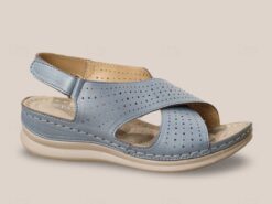 Women's Blue Perforated Slip-On Wedge Sandals - Comfortable and Stylish for Everyday Wear 2025 - TheIslandCowGirl