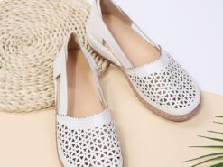 Women's White Cut-Out Slip-On Flats - Comfortable Casual Shoes for Daily Wear 2025 - TheIslandCowGirl