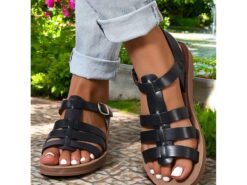 Women's Comfortable Black Gladiator Sandals Perfect for Beach Vacations and Casual Wear 2025 - TheIslandCowGirl
