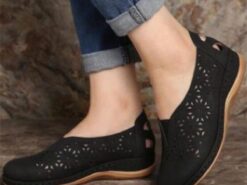Women's Slip-Ons Loafers Plus Size Comfort Shoes Outdoor Daily Solid Color Summer Cut Out Flat Heel Round Toe Classic Casual Minimalism Faux Leather L - TheIslandCowGirl