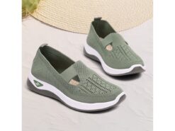 Women's Green Slip-On Athletic Sneakers with Breathable Mesh, Arch Support, Perfect for Walking and Casual Wear 2025 - TheIslandCowGirl