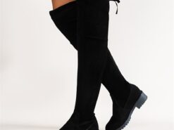 Women's Black Over-the-Knee Suede Boots with Chunky Heel - Stylish Thigh-High Boots for Winter and Casual Wear 2025 - TheIslandCowGirl