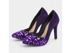 Women's Black Stiletto Heels with Gold Sequin Embellishment – Elegant High Heels for Party, Evening, and Special Occasions 2025 - TheIslandCowGirl