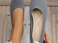 Women's Comfortable Knit Ballet Flats – Breathable Slip-On Round Toe Wedge Shoes for Casual, Office, and Travel Wear 2025 - TheIslandCowGirl