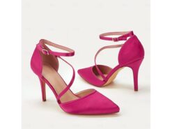 Women's Vibrant Fuchsia Pink Suede High Heel Sandals with Elegant Strappy Design, Perfect for Weddings and Formal Events 2025 - TheIslandCowGirl