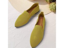 Women's Yellow Knit Slip-On Loafers with Breathable Design for Casual and Everyday Wear 2025 - TheIslandCowGirl