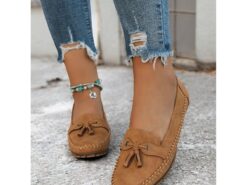 Women's Casual Blue Moccasin Loafers – Soft Suede Slip-On Flats with Tassel Bow Detail, Comfortable Driving Shoes for Everyday Wear 2025 - TheIslandCowGirl