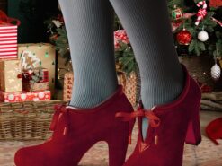 Women's Red Suede Lace-Up Ankle Boots with Block Heel – Ideal for Holidays, Parties, and Special Festive Occasions 2025 - TheIslandCowGirl