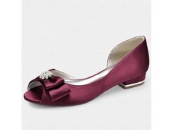 Elegant flats crafted in luxurious satin with a sparkling rhinestone bow, perfect for bridesmaids, wedding guests, or formal evening events 2025 - TheIslandCowGirl