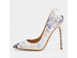 Women's Glitter Floral Stiletto Heels - Elegant Pointed-Toe Pumps for Weddings, Parties, and Evening Events 2025 - TheIslandCowGirl
