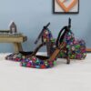 Women's Multicolor Rhinestone Wedding High Heel Shoes with Matching Clutch Bag 2025 - TheIslandCowGirl