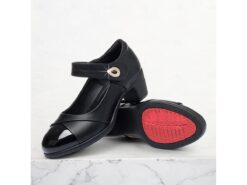 Women's Black Mary Jane Pumps with Block Heels, Patent Leather Toe, and Rhinestone Buckle for Office and Formal Wear 2025 - TheIslandCowGirl