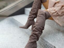 Women's Over-the-Knee Slouchy Boots with Block Heel, Stylish Suede Design Available in Multiple Colors for Fall and Winter Outfits 2025 - TheIslandCowGirl