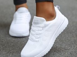 Women's Lightweight Breathable Running Shoes – All-White Athletic Sneakers for Gym, Walking, and Daily Use 2025 - TheIslandCowGirl
