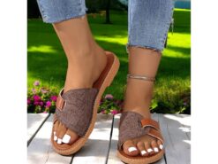 Contrast Color Slide Sandals for Women – Comfortable Open-Toe with Stylish Strap Design for Everyday Casual Wear 2025 - TheIslandCowGirl