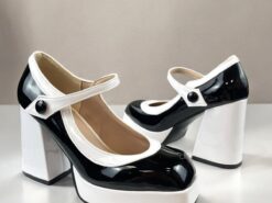 Women's Black and White Mary Jane Platform Pumps - Retro Chunky Heel Shoes for Party and Office Wear 2025 - TheIslandCowGirl