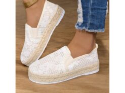 Women's Boho Slip-On Espadrille Shoes with Butterfly Embroidery - Casual Summer Flats for Daily and Travel Wear 2025 - TheIslandCowGirl