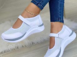 Women's Breathable Mesh Mary Jane Sneakers with Velcro Strap – Lightweight Casual Walking Shoes 2025 - TheIslandCowGirl