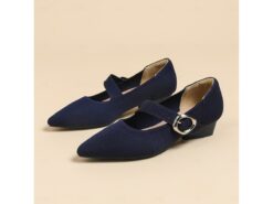 Women's Mary Jane Knit Shoes with Buckle Strap – Comfortable and Elegant Low Heel Pumps for Casual or Office Wear 2025 - TheIslandCowGirl