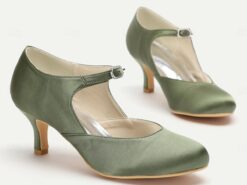 Women's Elegant Satin Mary Jane Heels - Comfortable Mid-Heel Dress Shoes with Adjustable Strap for Weddings, Parties, and Formal Events 2025 - TheIslandCowGirl