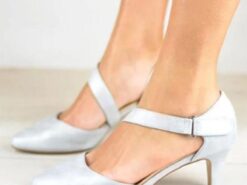 Women's Heels Pumps Dress Shoes Party Outdoor Daily Kitten Heel Pointed Toe Fashion Minimalism Faux Leather Ankle Strap Black White Blue 2025 - TheIslandCowGirl