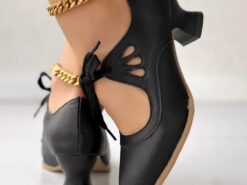 Women's Vintage Lace-Up Leather Heels - Elegant Cut-Out Oxford Shoes for Retro and Formal Occasions 2025 - TheIslandCowGirl