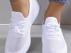 Women's Sneakers Height Increasing Shoes Outdoor Daily Solid Color Summer Wedge Heel Round Toe Sporty Casual Comfort Running Walking Tissage Volant El - TheIslandCowGirl
