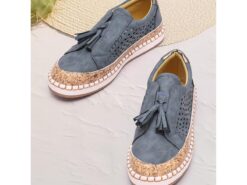 Women's Sneakers Slip-Ons Plus Size Platform Sneakers Slip-on Sneakers Outdoor Daily Solid Color Tassel Flat Heel Round Toe Elegant Fashion Comfort Su - TheIslandCowGirl