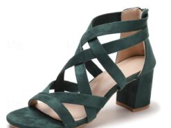 Women's Heels Sandals Gladiator Sandals Roman Sandals Cross Strap Heels Party Valentine's Day Daily Cut-out Block Heel Open Toe Elegant Vintage Minima - TheIslandCowGirl