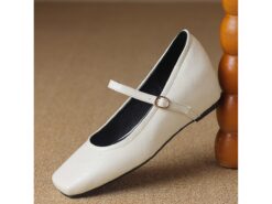 Women's Brown Faux Leather Mary Jane Flats – Comfortable Square-Toe Design with Adjustable Strap for Everyday Wear 2025 - TheIslandCowGirl