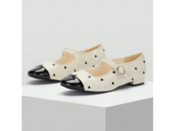 Women's Quilted Mary Jane Flats with Heart Accents - Black and White Patent Leather Shoes for Casual and Formal Events 2025 - TheIslandCowGirl