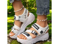 White Sporty Chunky Sandals for Women – Trendy Platform Sneakers with Adjustable Straps, Perfect for Casual Outings and Active Days 2025 - TheIslandCowGirl