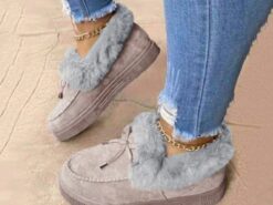 Women's Fur-Lined Moccasin Loafers - Cozy Slip-On Winter Shoes with Plush Trim and Suede Finish 2025 - TheIslandCowGirl