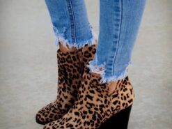 Women's Leopard Print Wedge Ankle Boots - Ideal for Casual Wear, Night Out, and Trendy Autumn Fashion 2025 - TheIslandCowGirl