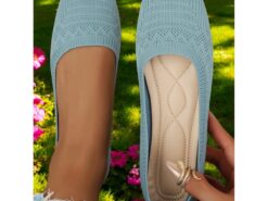 Women's Flats Flyknit Shoes Comfort Shoes Daily Travel Mother's Day Flat Heel Square Toe Casual Comfort Minimalism Tissage Volant Loafer Black Blue Da - TheIslandCowGirl